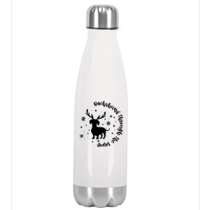 Dachshund Through Snow Christmas Reindeer Dog Mom Xmas Great Gift Stainless Steel Insulated Water Bottle