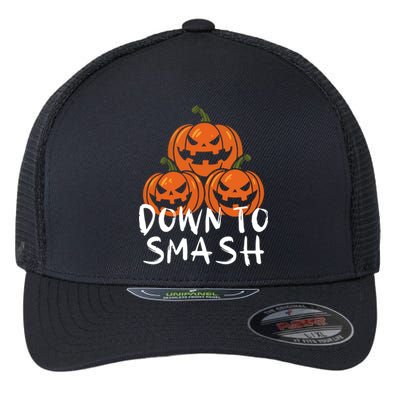 Down To Smash Pumpkin Halloween Flexfit Unipanel Trucker Cap