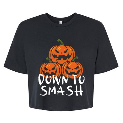 Down To Smash Pumpkin Halloween Bella+Canvas Jersey Crop Tee