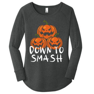 Down To Smash Pumpkin Halloween Women's Perfect Tri Tunic Long Sleeve Shirt