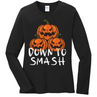 Down To Smash Pumpkin Halloween Ladies Long Sleeve Shirt