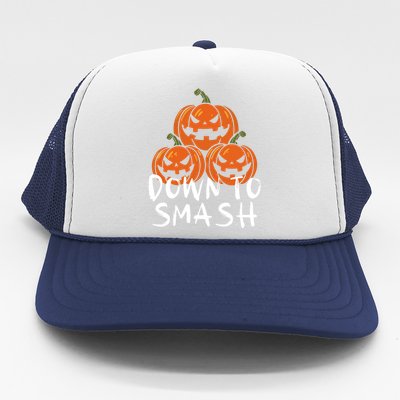 Down To Smash Pumpkin Halloween Trucker Hat