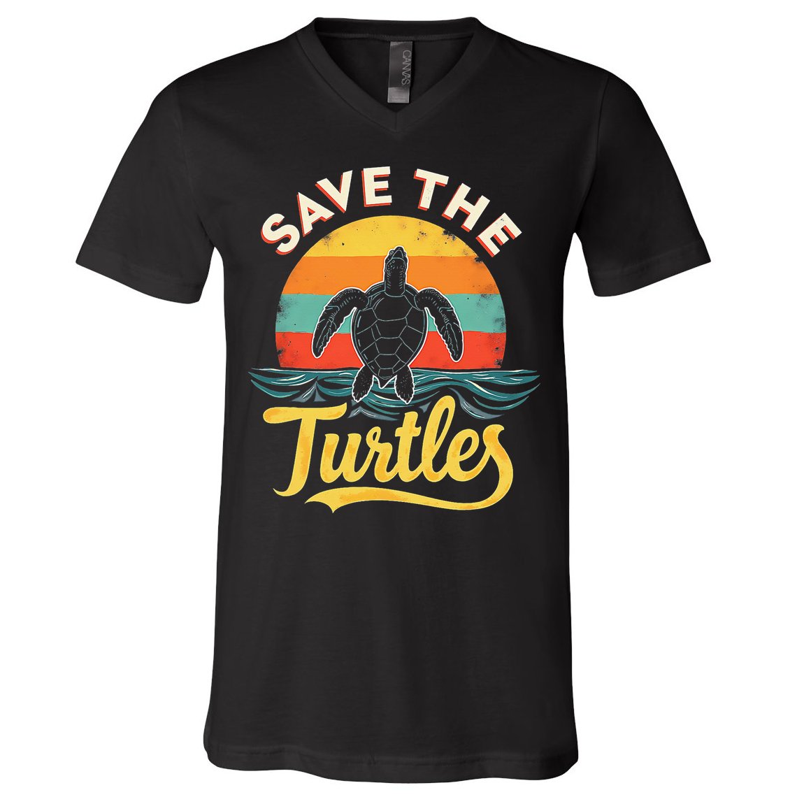 Determined Turtle - Save The Turtles V-Neck T-Shirt