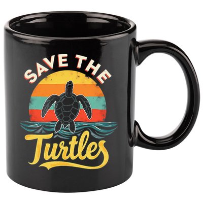 Determined Turtle - Save The Turtles 11oz C Handle Ceramic Mug
