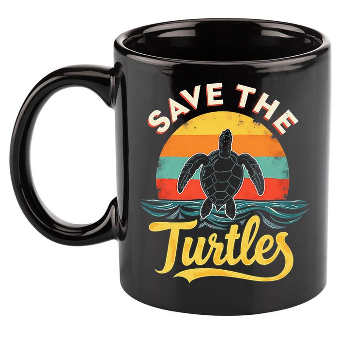 Determined Turtle - Save The Turtles 11oz C Handle Ceramic Mug