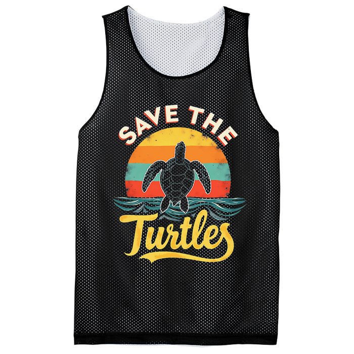 Determined Turtle - Save The Turtles Mesh Reversible Basketball Jersey Tank