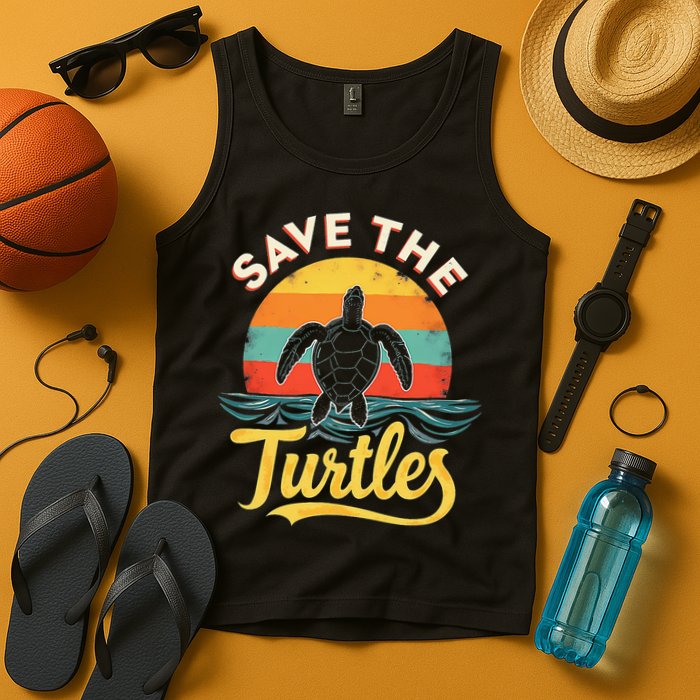 Determined Turtle - Save The Turtles Tank Top