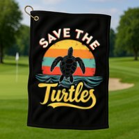 Determined Turtle - Save The Turtles Golf Towel
