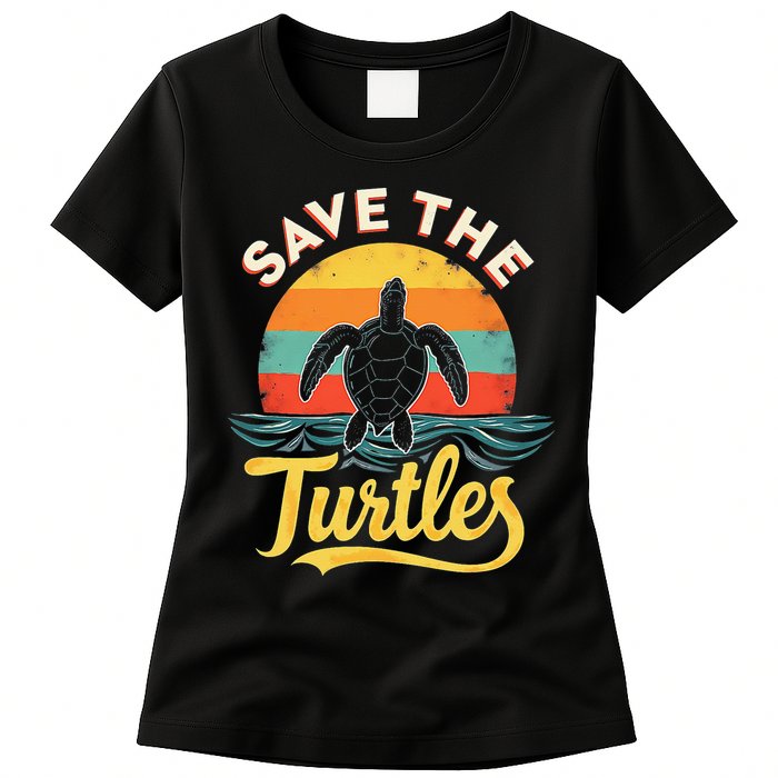 Determined Turtle - Save The Turtles Womens T-Shirt