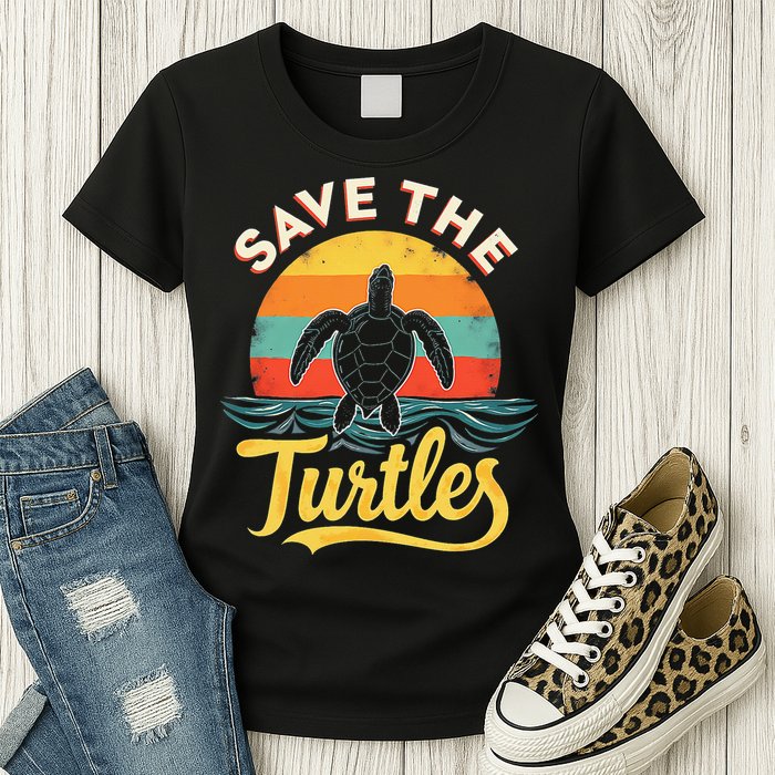 Determined Turtle - Save The Turtles Womens T-Shirt