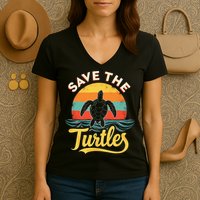 Determined Turtle - Save The Turtles Women's V-Neck T-Shirt