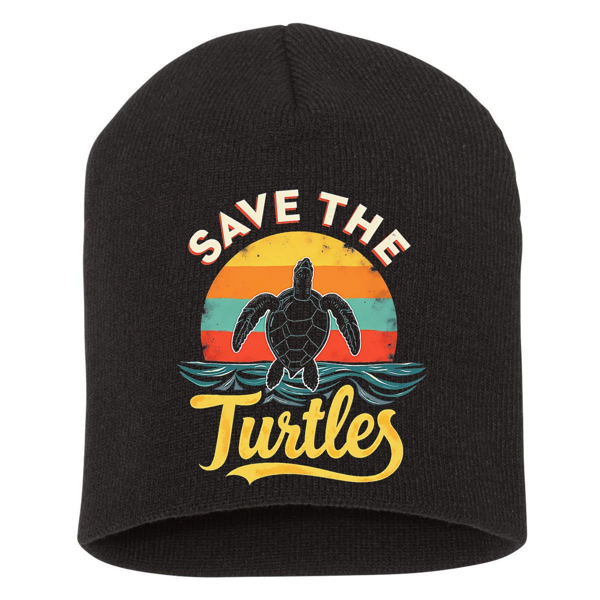 Determined Turtle - Save The Turtles Short Acrylic Beanie