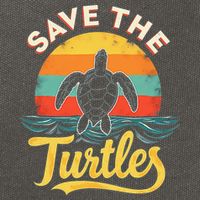 Determined Turtle - Save The Turtles Cotton Canvas Backpack