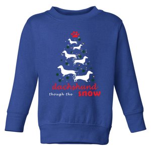 Dachshund Through Snow Costume Funny Dog Christmas Tree Cool Gift Toddler Sweatshirt