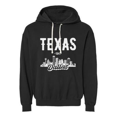 Dallas Texas Skyline Garment-Dyed Fleece Hoodie