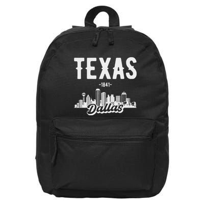Dallas Texas Skyline 16 in Basic Backpack