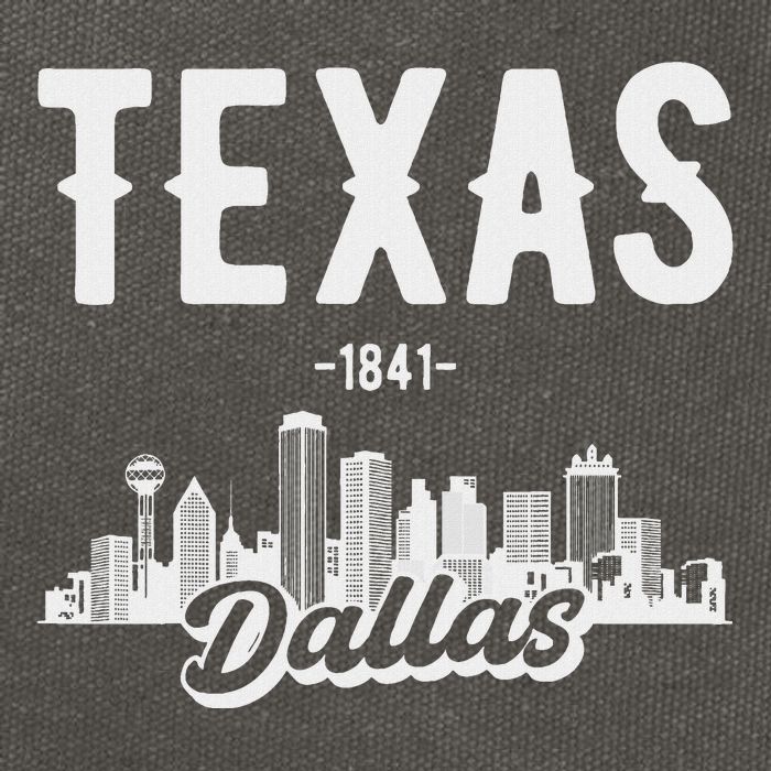 Dallas Texas Skyline Cotton Canvas Backpack