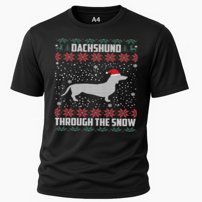 Dachshund Through The Snow Ugly Christmas Gift Performance Shirt