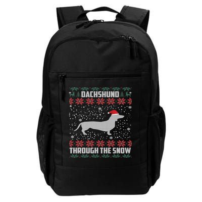 Dachshund Through The Snow Ugly Christmas Gift Backpack