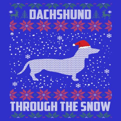 Dachshund Through The Snow Ugly Christmas Gift T-Shirt