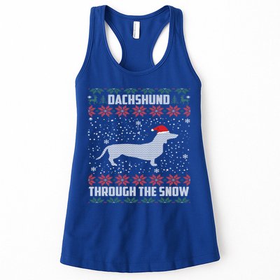 Dachshund Through The Snow Ugly Christmas Gift Womens Tank Top