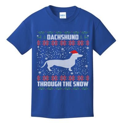 Dachshund Through The Snow Ugly Christmas Gift Kids T-Shirt