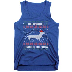 Dachshund Through The Snow Ugly Christmas Gift Tank Top