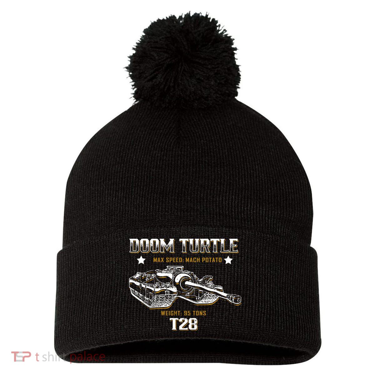 Doom Turtle T28 Super Heavy Tank Pom Pom 12in Knit Beanie