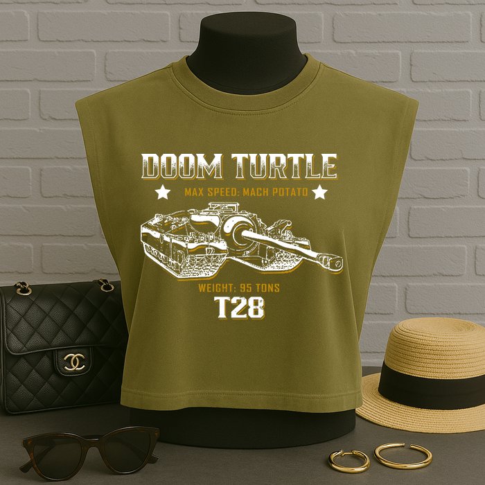 Doom Turtle T28 Super Heavy Tank Garment-Dyed Women's Muscle Tee