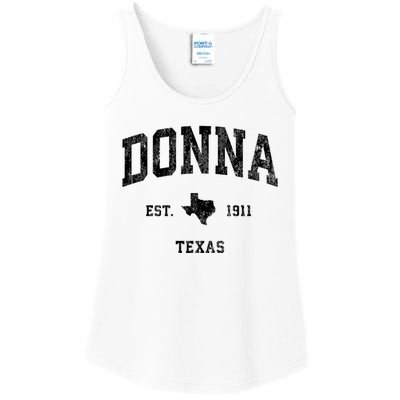 Donna Texas Tx Vintage Established Athletic Sports Design Ladies Essential Tank