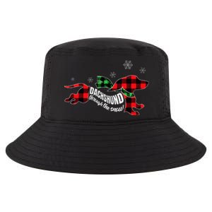 Dachshund Through The Snow Doxie Dog Plaid Christmas Gift Cool Comfort Performance Bucket Hat