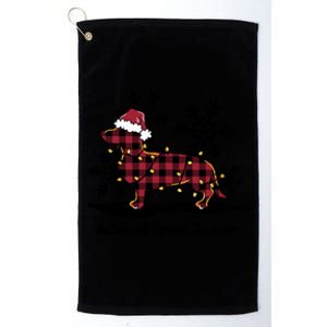 Dachshund Through The White Snow Retro Dachshund Lover Owner Great Gift Platinum Collection Golf Towel