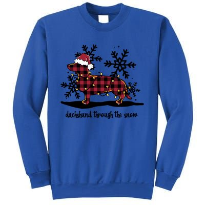 Dachshund Through The White Snow Retro Dachshund Lover Owner Great Gift Sweatshirt