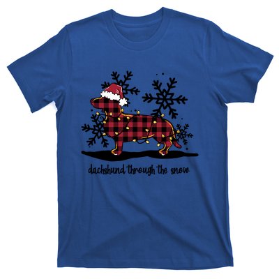 Dachshund Through The White Snow Retro Dachshund Lover Owner Great Gift T-Shirt