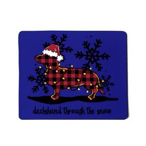 Dachshund Through The White Snow Retro Dachshund Lover Owner Great Gift Mousepad