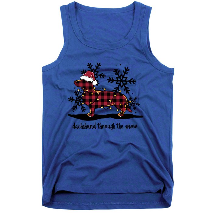 Dachshund Through The White Snow Retro Dachshund Lover Owner Great Gift Tank Top