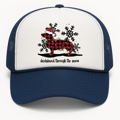 Dachshund Through The White Snow Retro Dachshund Lover Owner Great Gift Trucker Hat