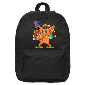 Dabbing Turkey Thanksgiving Day Pilgrim Funny Dab 16 in Basic Backpack