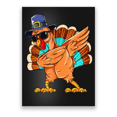 Dabbing Turkey Thanksgiving Day Pilgrim Funny Dab Poster