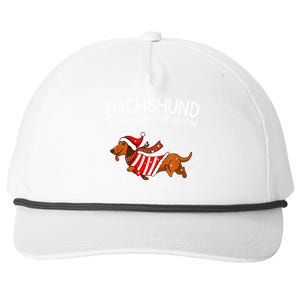 Dachshund Through The White Snow Retro Dachshund Lover Owner Gift Snapback Five-Panel Rope Hat