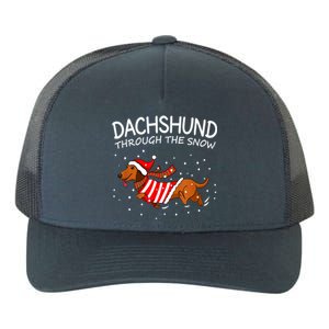 Dachshund Through The White Snow Retro Dachshund Lover Owner Gift Yupoong Adult 5-Panel Trucker Hat