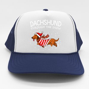 Dachshund Through The White Snow Retro Dachshund Lover Owner Gift Trucker Hat