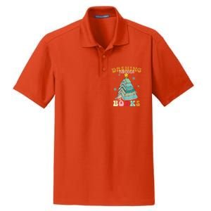 Dashing Through The Books Funny Book Christmas Tree Teacher Great Gift Dry Zone Grid Polo