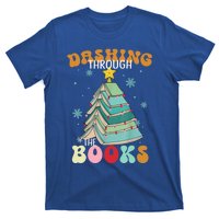 Dashing Through The Books Funny Book Christmas Tree Teacher Great Gift T-Shirt