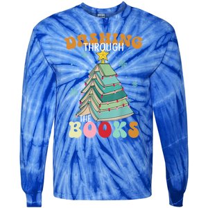 Dashing Through The Books Funny Book Christmas Tree Teacher Great Gift Tie-Dye Long Sleeve Shirt