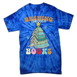 Dashing Through The Books Funny Book Christmas Tree Teacher Great Gift Tie-Dye T-Shirt