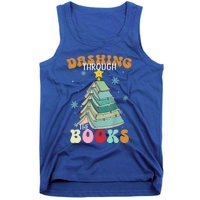 Dashing Through The Books Funny Book Christmas Tree Teacher Great Gift Tank Top