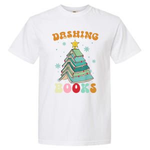 Dashing Through The Books Funny Book Christmas Tree Teacher Great Gift Garment-Dyed Heavyweight T-Shirt