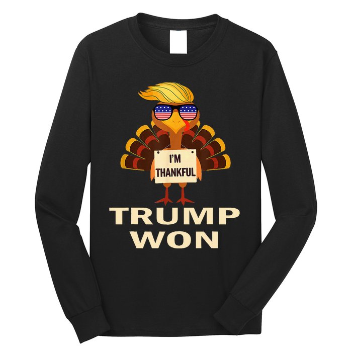 Donald Trump Thanksgiving IM Thankful Donald Won Long Sleeve Shirt