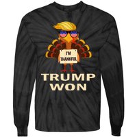 Donald Trump Thanksgiving IM Thankful Donald Won Tie-Dye Long Sleeve Shirt